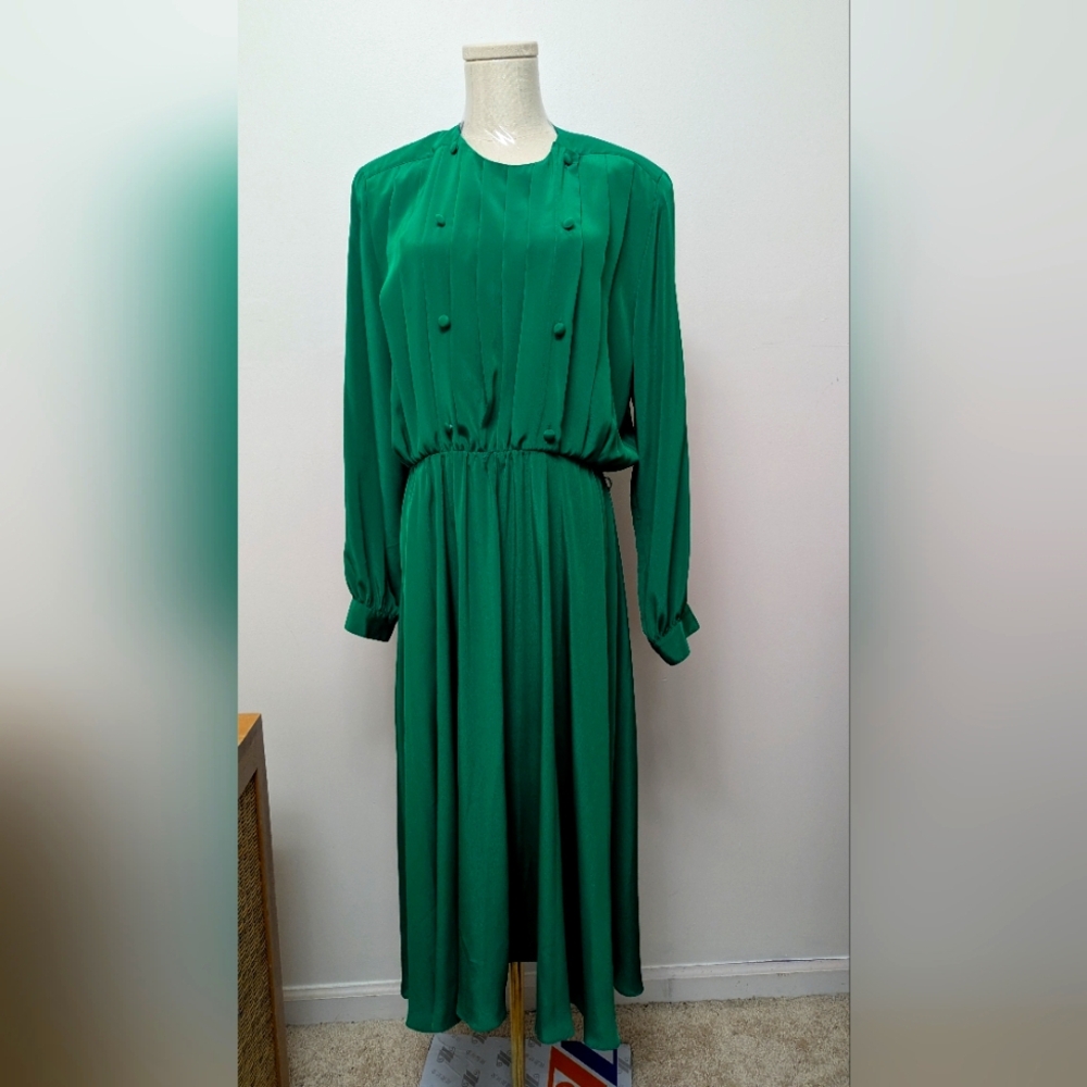 *Rare* Vintage Hana‎ Sung Green Soft Dress size 12